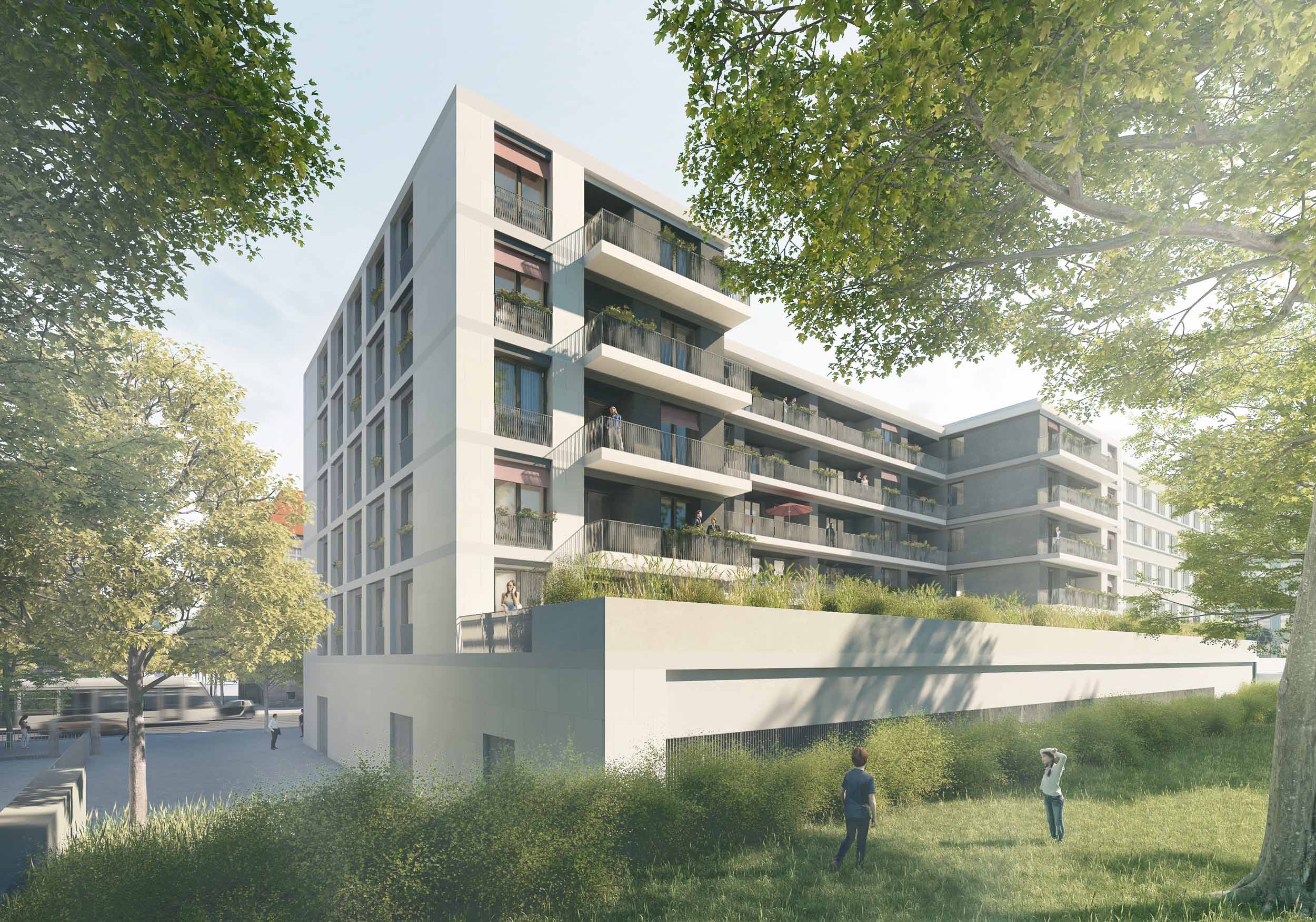Wohngebäude Nürnberger Straße in Dresden - Perspektive Hofseite