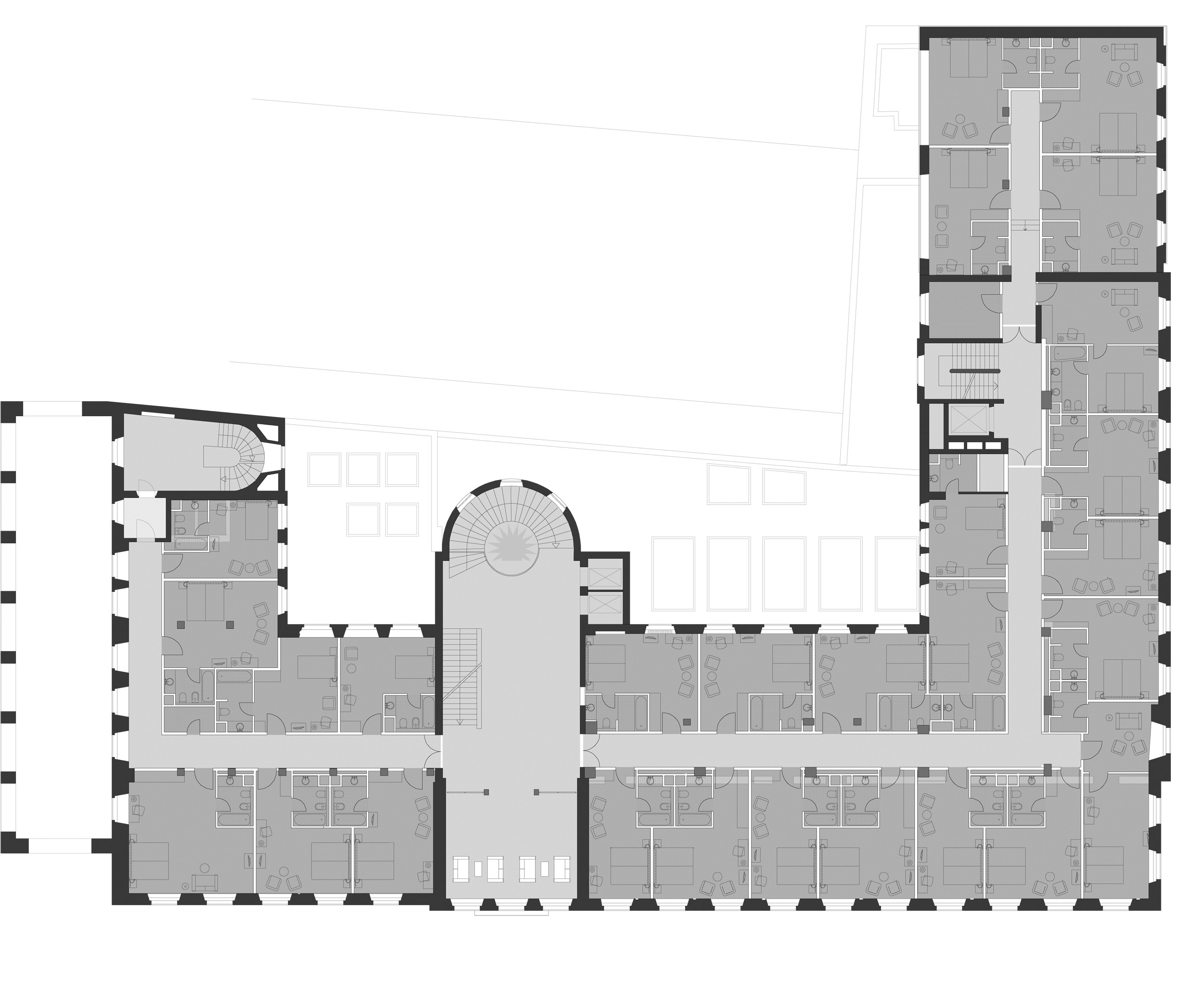 Königin-Olga-Bau Grundriss 1. Obergeschoss