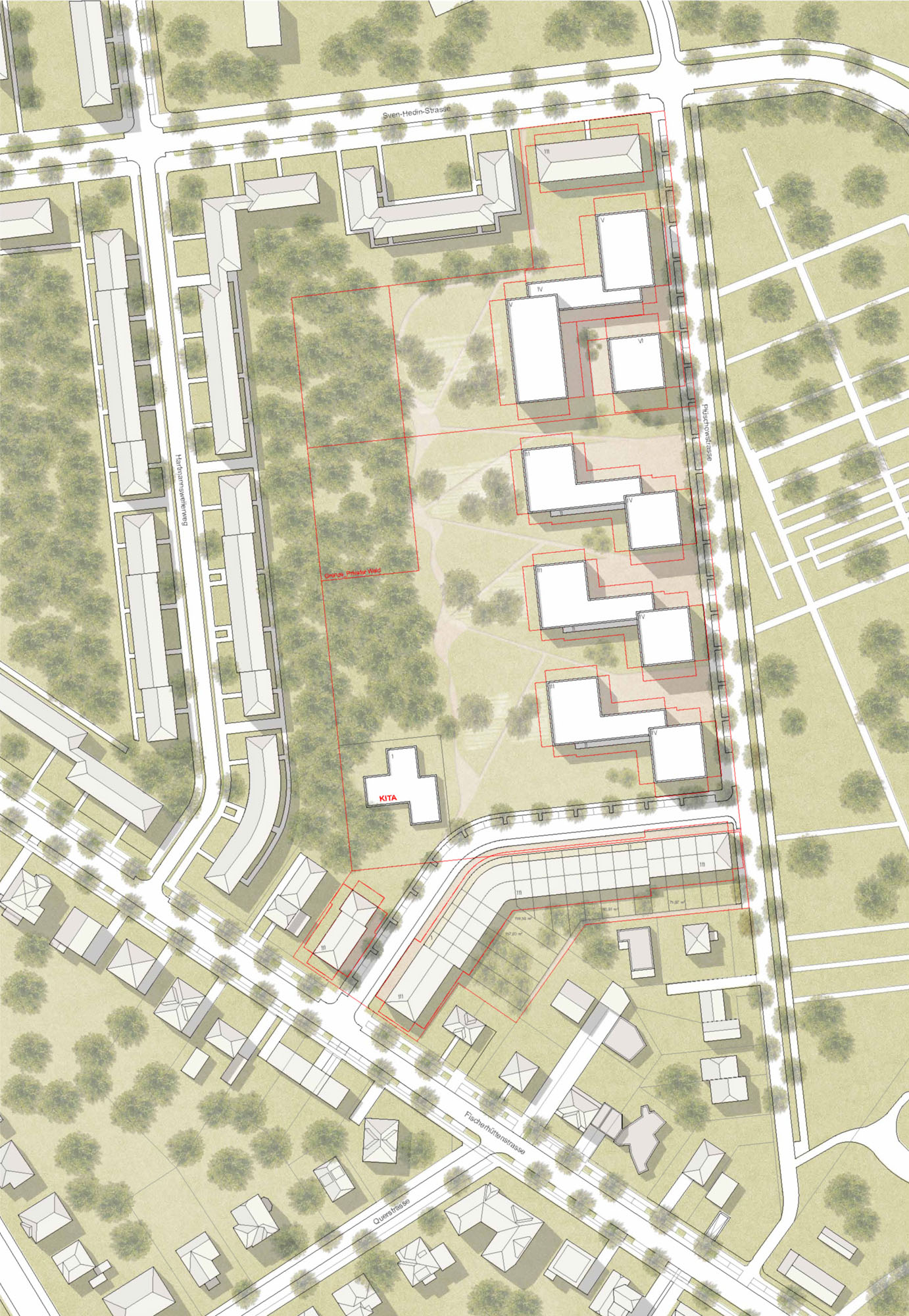 Wohnbebauung Fischerhüttenstraße Lageplan