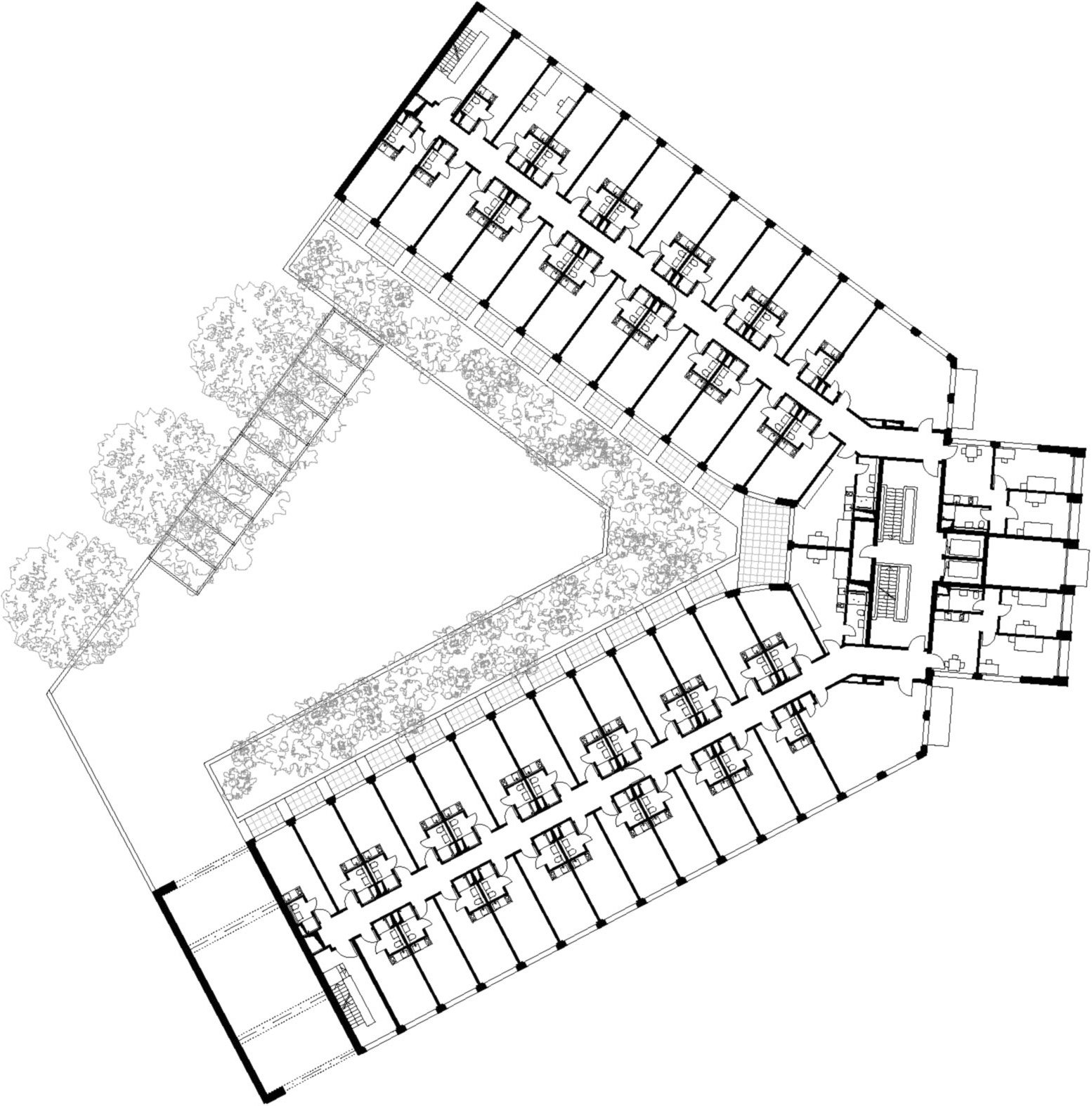 Studentisches Wohnen am Nürnberger Platz in Dresden - Grundriss 1. Obergeschoss