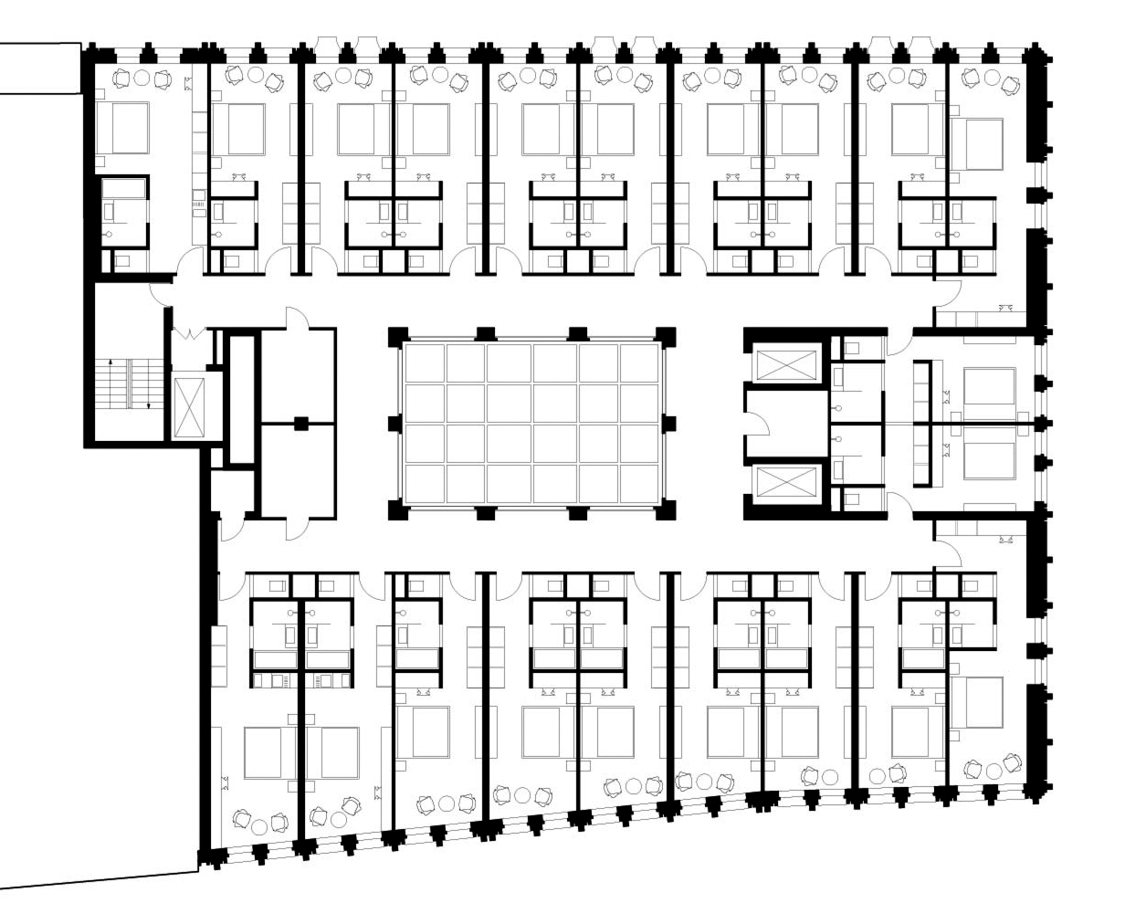 Hotel Grote Markt, Grundriss Regelgeschoss © Thomas Müller Ivan Reimann Architekten