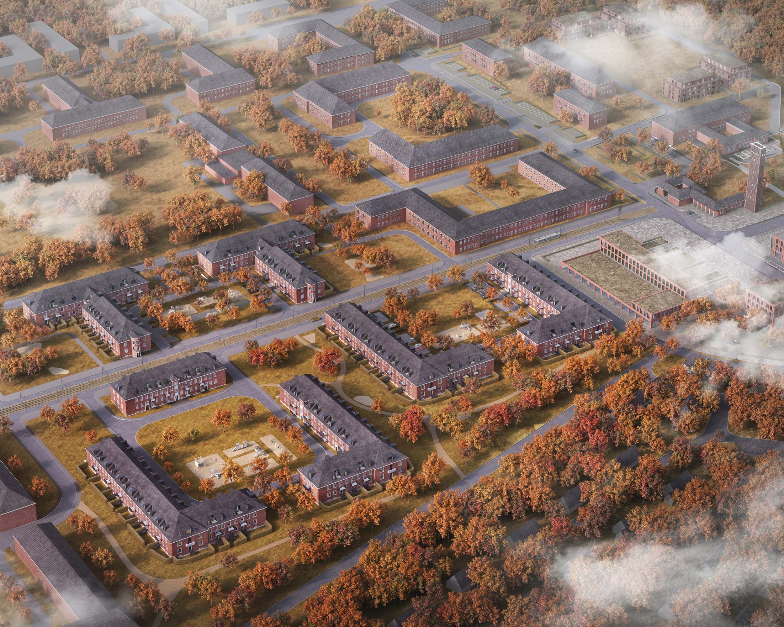 Wohnquartier Lillestad in Potsdam-Krampnitz, Luftbild