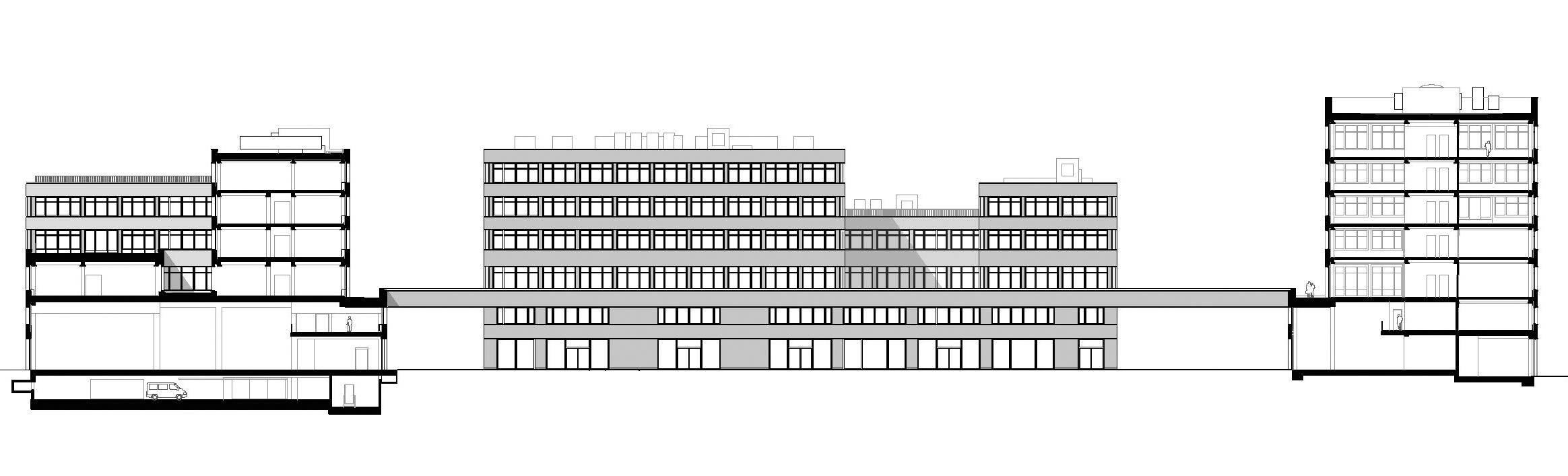 CAMPUS BERLIN DECKS, Längsschnitt