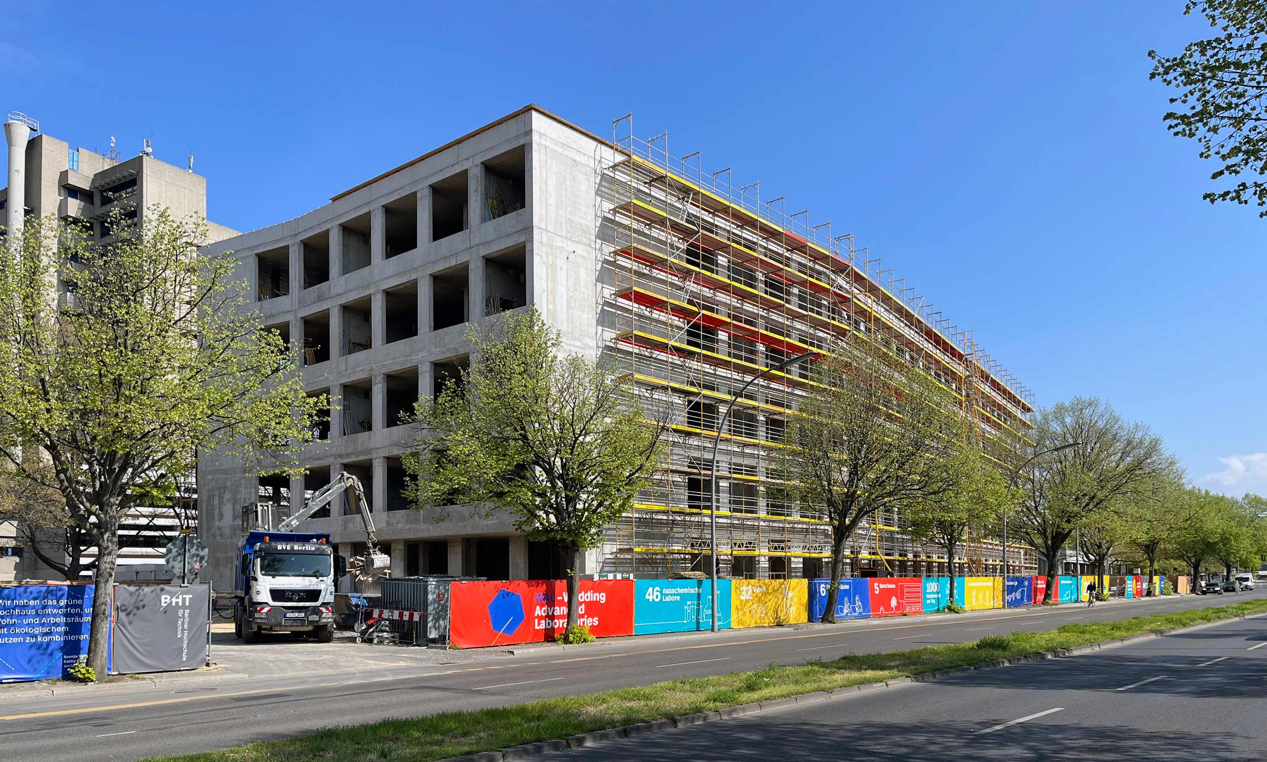 Berliner Hochschule für Technik, Laborgebäude WAL - Baustellenstand April 2022 